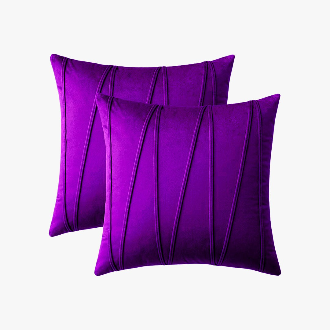 Embroidered V Velvet Cushion Cover Pack Of 2